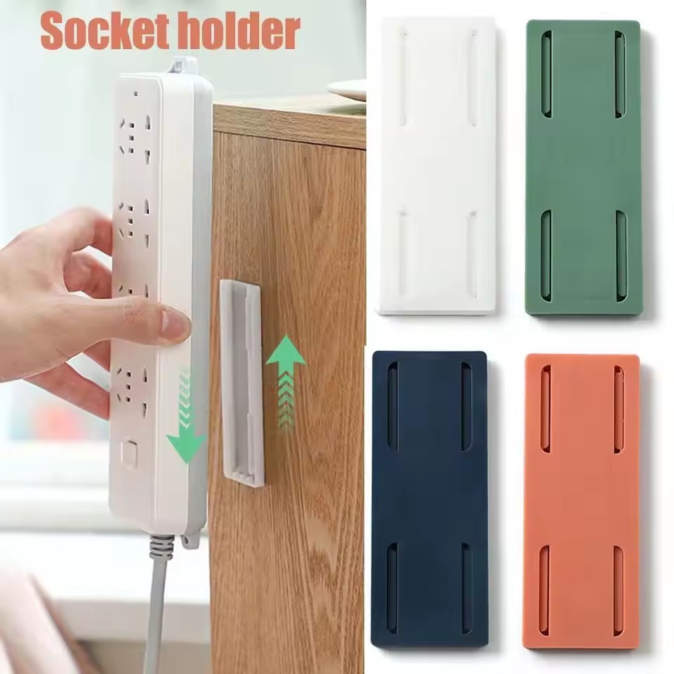 1/3/5pcs ติดผนังผู้ถือซ็อกเก็ต Fixer Patch Self-Adhesive Power Socket Strip Fixator ปลั๊กซ็อกเก็ตสาย Wire Organizer Rack