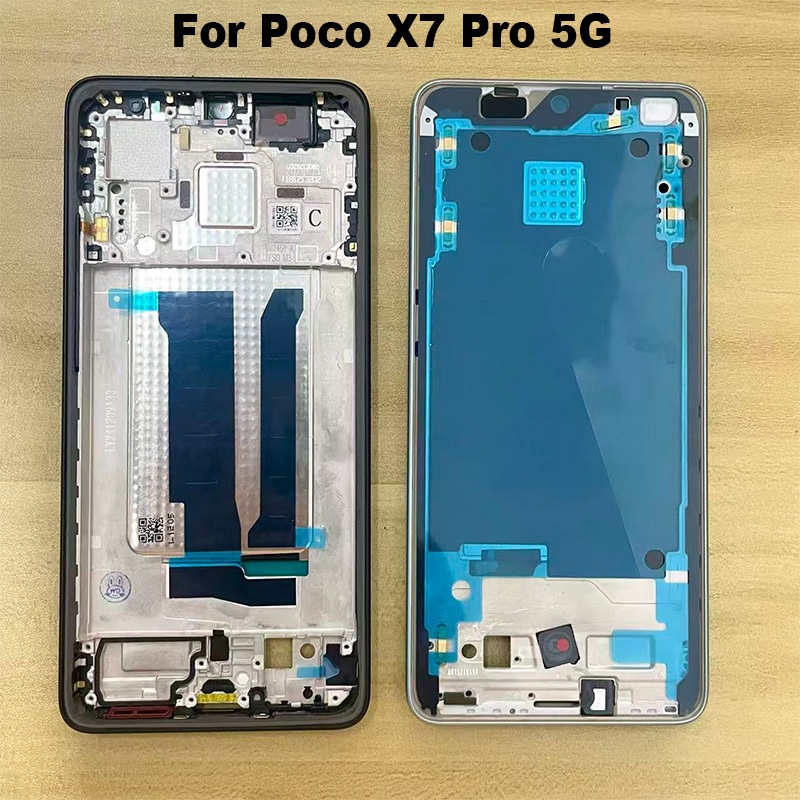 สําหรับ Xiaomi Poco X7 Pro 5G LCD ด้านหน้ากรอบกลาง Faceplate แชสซี + ปุ่มสมาร์ทโฟนอะไหล่ซ่อม