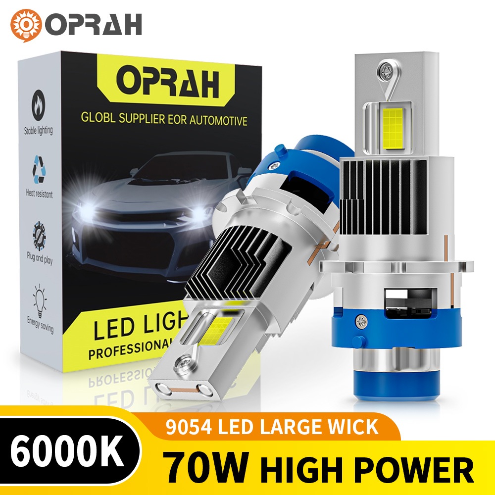OPRAH 2 ชิ้น 75 วัตต์ 2,0000LM D2S D4SLED ไฟหน้าไฟหน้ารถไฟหน้าหลอดไฟ Plug and Play 6,000 พัน