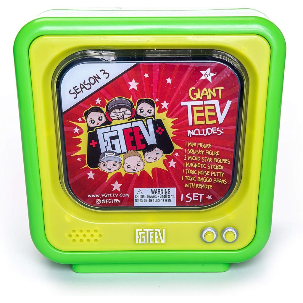 FGTeeV Giant TV Mystery Pack Series 3, ปริศนาสะสม, ตัวเลข Micro STAX, ถั่ว Noisy Baggo, สีโป๊วเสียงร