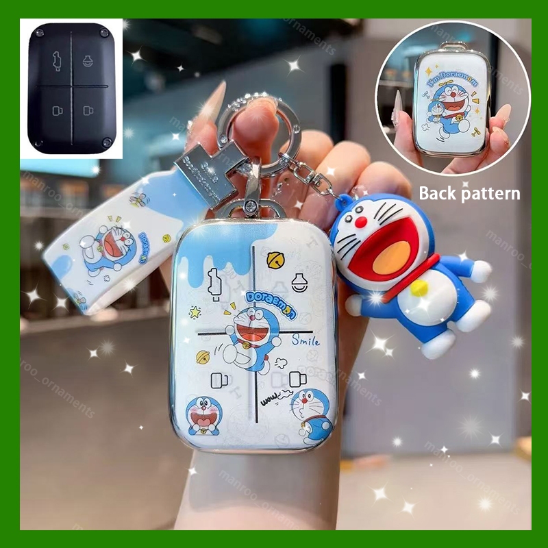 【ลายสองด้าน】Key Case สังกะสีอัลลอยด์กุญแจรถสําหรับ Chery ICAR V23 Remote Key Fob ฝาครอบป้องกันเต็มรูปแบบ Keybox พวงกุญแจ