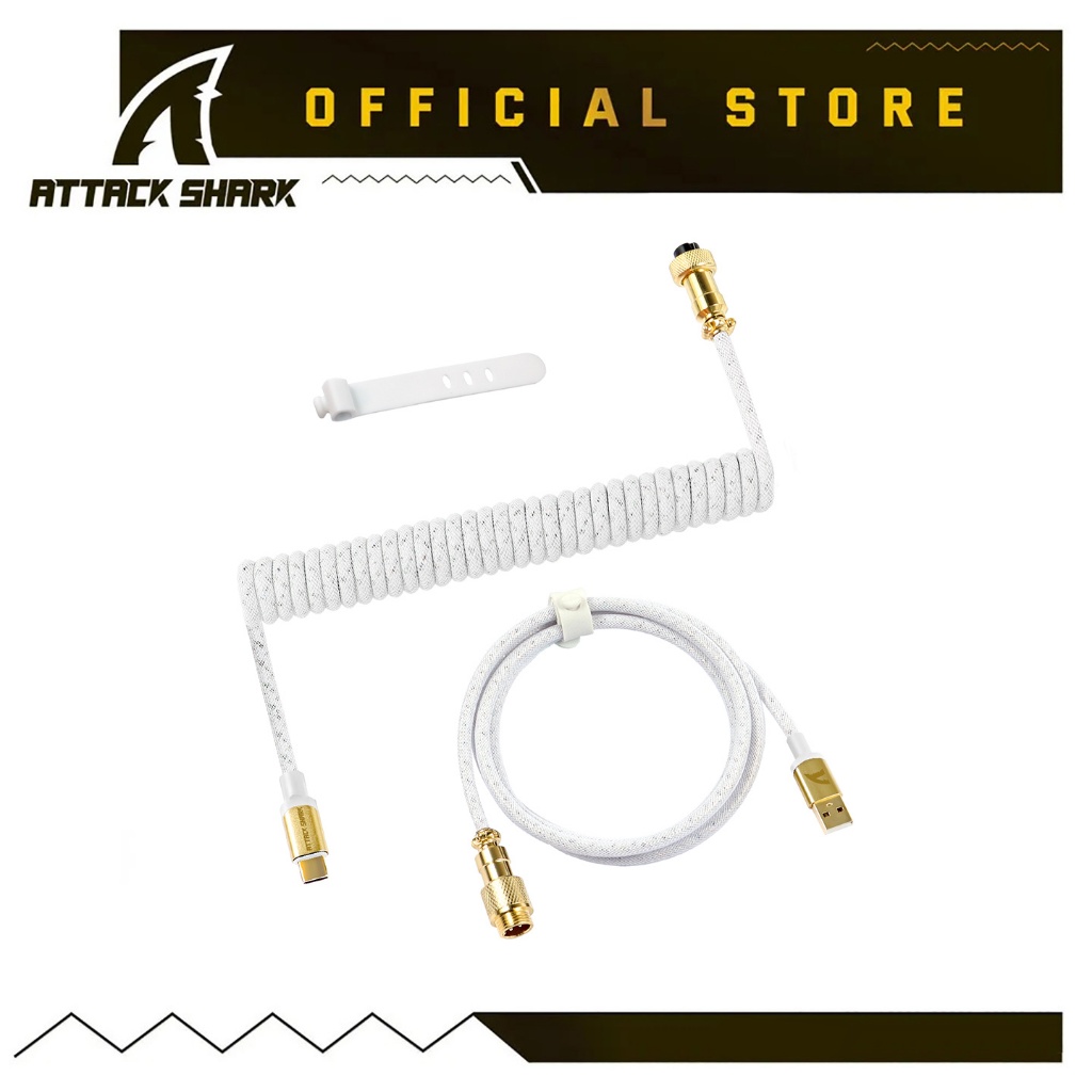 ATTACK SHARK Custom Coiled สาย USB C ถึง A สําหรับคีย์บอร์ดเกม