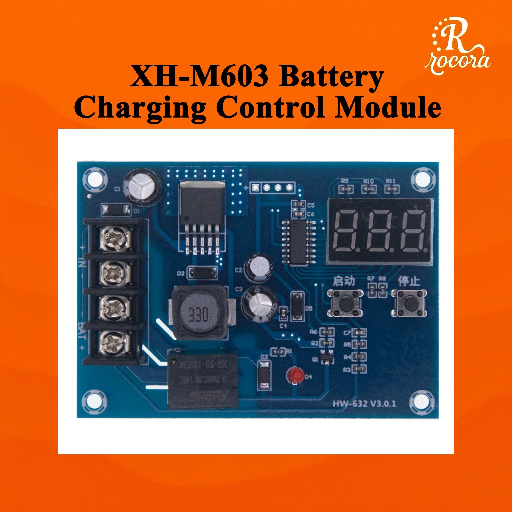โมดูลควบคุมการชาร์จแบตเตอรี่ XH-M603 12V 24V พร้อมหน้าจอดิจิตอล ป้องกันแบตเตอรี่ลิเธียมและตะกั่วกรด