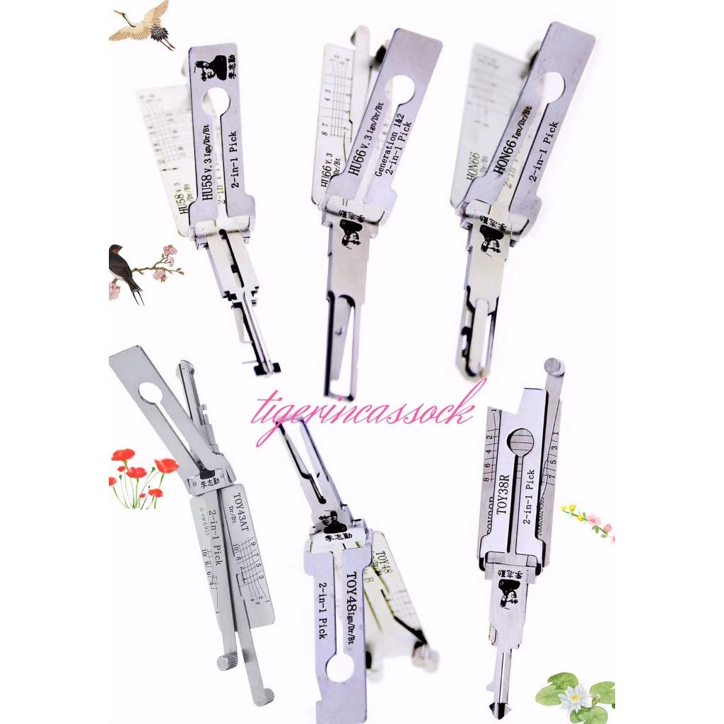 HU66/toy43at/toy43r/hu58/toy38R/toy48/MIT8/MIT11/hon66 original Lishi 2-in-1 Car Pick & ถอดรหัสเครื่