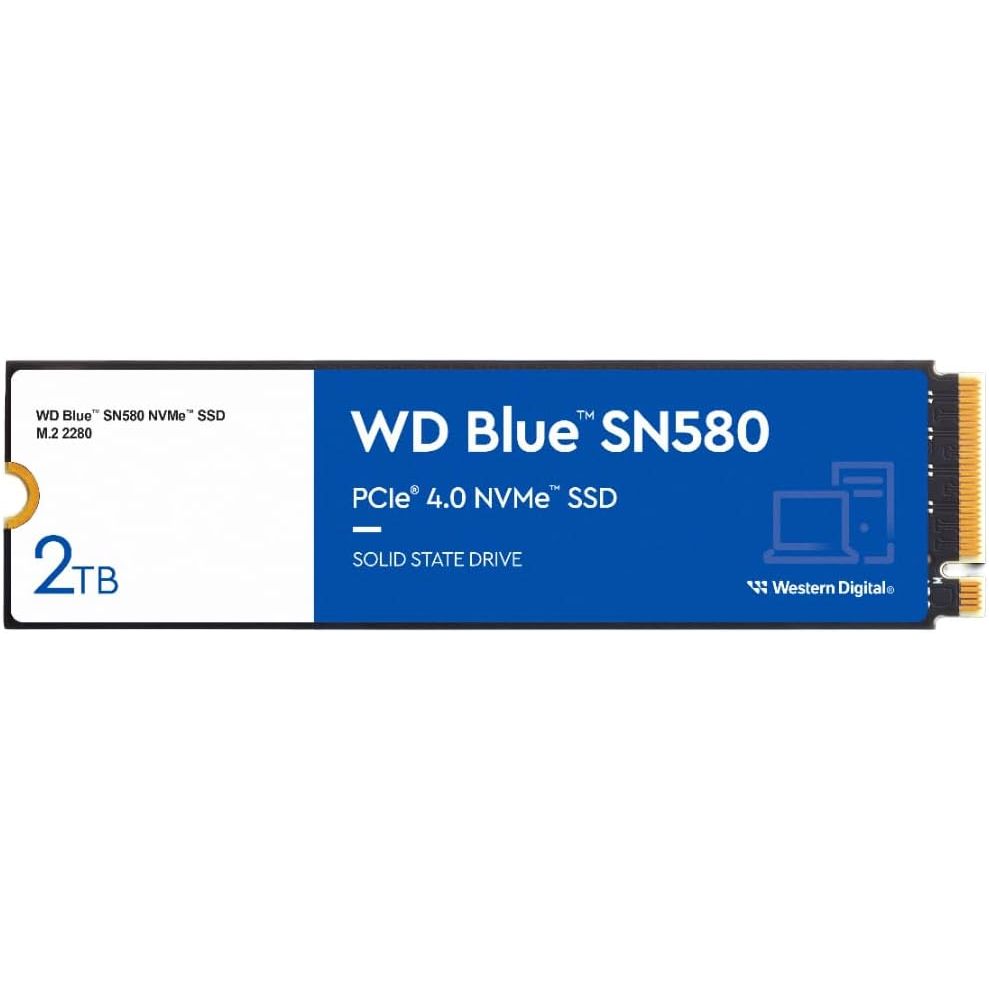 [คลังสินค้าพร้อม] SSD Western Digital 1TB/2TB WD Blue SN580 NVMe ฮาร์ดไดรฟ์ภายใน Gen4 x4 PCIe 16Gb/s