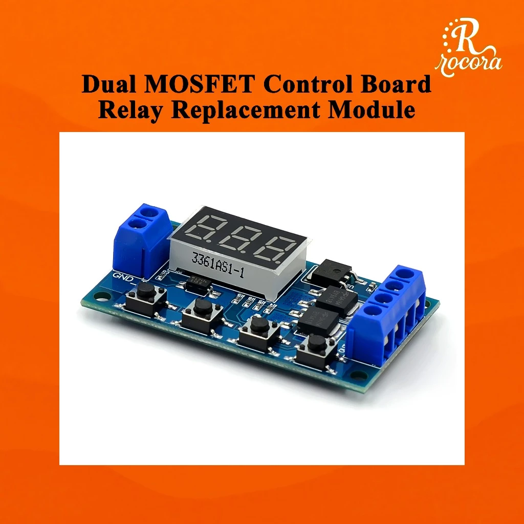 โมดูลสวิตช์ตั้งเวลาแบบหน่วง 12V 24V วงจรทริกเกอร์ทำงานซ้ำ บอร์ดควบคุม MOSFET คู่ ใช้แทนรีเลย์