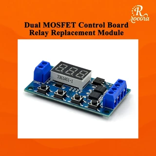 โมดูลสวิตช์ตั้งเวลาแบบหน่วง 12V 24V วงจรทริกเกอร์ทำงานซ้ำ บอร์ดควบคุม MOSFET คู่ ใช้แทนรีเลย์