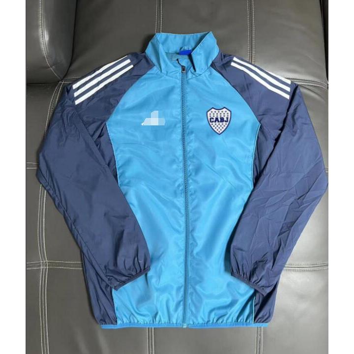 2025-26 Boca Junior Mens Windbreaker Football Jacket Tracksuit Zip Hoodies แขนยาวฟุตบอลการฝึกอบรมสวม
