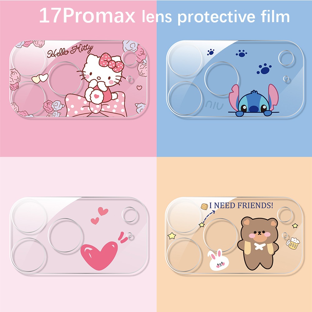 17ProMax ฟิล์มป้องกันเลนส์ hello kitty เข้ากันได้กับ iPhone 17Pro 17 ฟิล์มกันรอยหน้าจอกล้องการ์ตูนน่ารัก