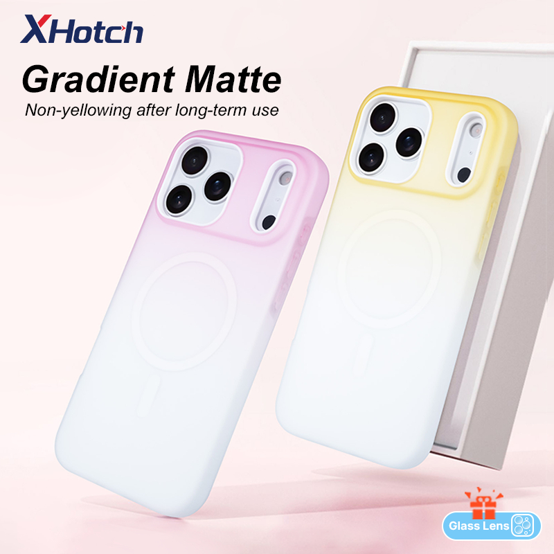 XHotch 2-in-1 Magnetic Case สําหรับ iPhone 17 16 15 14 13 Pro Max TPU + PC Dual ป้องกันกรอบยกและแขวนเชือกหลุมออกแบบ Frosted Anti ลายนิ้วมือ Ultra-Light ปลอก