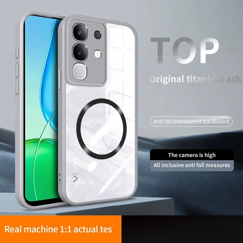 สําหรับ Vivo Y29 Y04 Y29S Y29T Y19S Y28 CD รูปแบบขดลวดแม่เหล็กโปร่งใสฝาครอบโทรศัพท์แข็ง