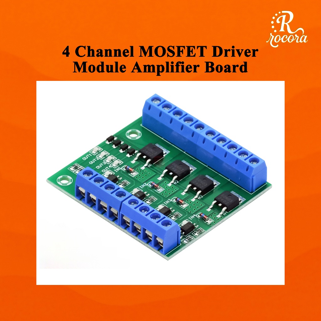 โมดูลไดรเวอร์ MOSFET 4 ช่อง บอร์ดขยายสัญญาณ พร้อมออปโตคัปเปลอร์แยกสัญญาณ ควบคุมกระแสตรง