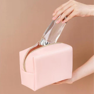 [พร้อมส่งในไทย] กระเป๋าเครื่องสําอาง กันน้ํา แบบพกพา กระเป๋าออแกไนเซอร์ หนัง PU สําหรับผู้หญิง