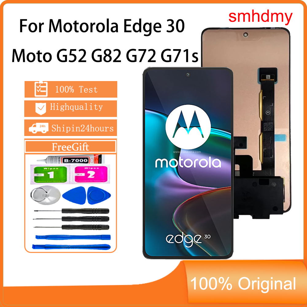 Smhdmy Ori AMOLED สําหรับ Motorola Edge 30 Moto G52 G82 G72 G71s จอแสดงผล LCD หน้าจอสัมผัสพร้อมการเปลี่ยนกรอบ