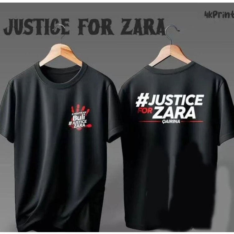 เสื้อยืด JUSTICE ใหม่จากคอลเล็กชัน Qairina Mahathir สำหรับ ZARA QAIRINA | Say no to Bullying 2025