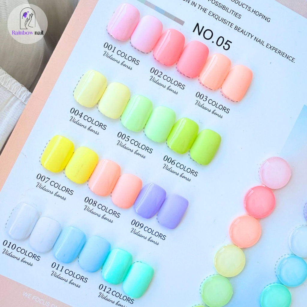 12 สีเจลยาทาเล็บชุด Gemira สีมาการอง Macaron Color Series สีอิ่มตัว 12ขวดเจล+กราฟสีสำเร็จรูป - รูปที่ 2