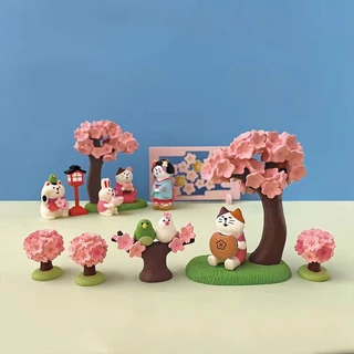 [Jy] DECOLE วัตถุขนาดเล็ก✿D20-12 การประเมินดอกไม้❤ของตกแต่งญี่ปุ่น Sakura Seeing Journey Mt. ฟูจิซากุระแมวเอ็มที Fuji ZAKKA Flower Viewing Journey Cat Series ต้นไม้จิ๋ว