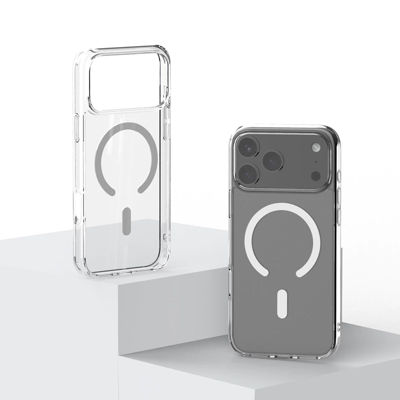 [JLK] เคสแม่เหล็กโปร่งใส HD แบบแข็งบางเฉียบสําหรับ Ultra Thin Clear Magnetic Phone Case for iPhone 17 Air 16 15 14 Plus 13 ProMax 12 Pro Max Transparent Shockproof Hard Cover 15Plus 14Pro แม่เหล็ก ทุกรุ่น เคส ชาร์จไร้สาย สำหรับ