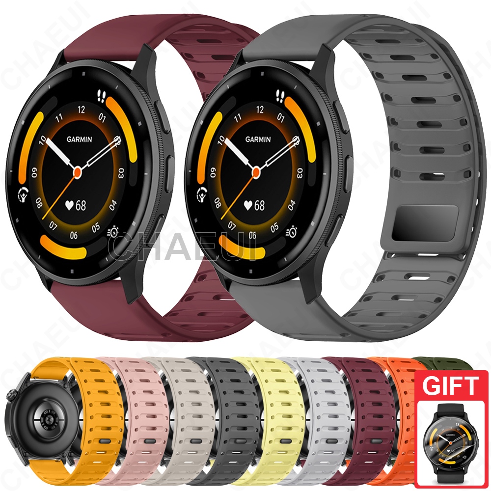 สร้อยข้อมือซิลิโคนสายรัดแม่เหล็กห่วงอุปกรณ์เสริมสําหรับ Garmin Venu 4 45mm / Venu 3 / Venu 2