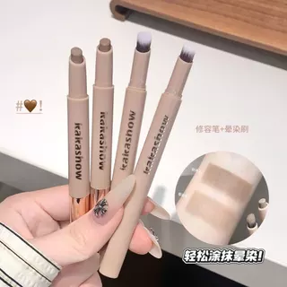 KAKASHOW Brown Contour Stick พร้อมแปรง - สูตรมอยส์เจอร์ไรเซอร์ด้านธรรมชาติ กันน้ํา และกันรอยเปื้อน การแกะสลัก 3 มิติที่ราบรื่นสําหรับการนําเสนอ C568