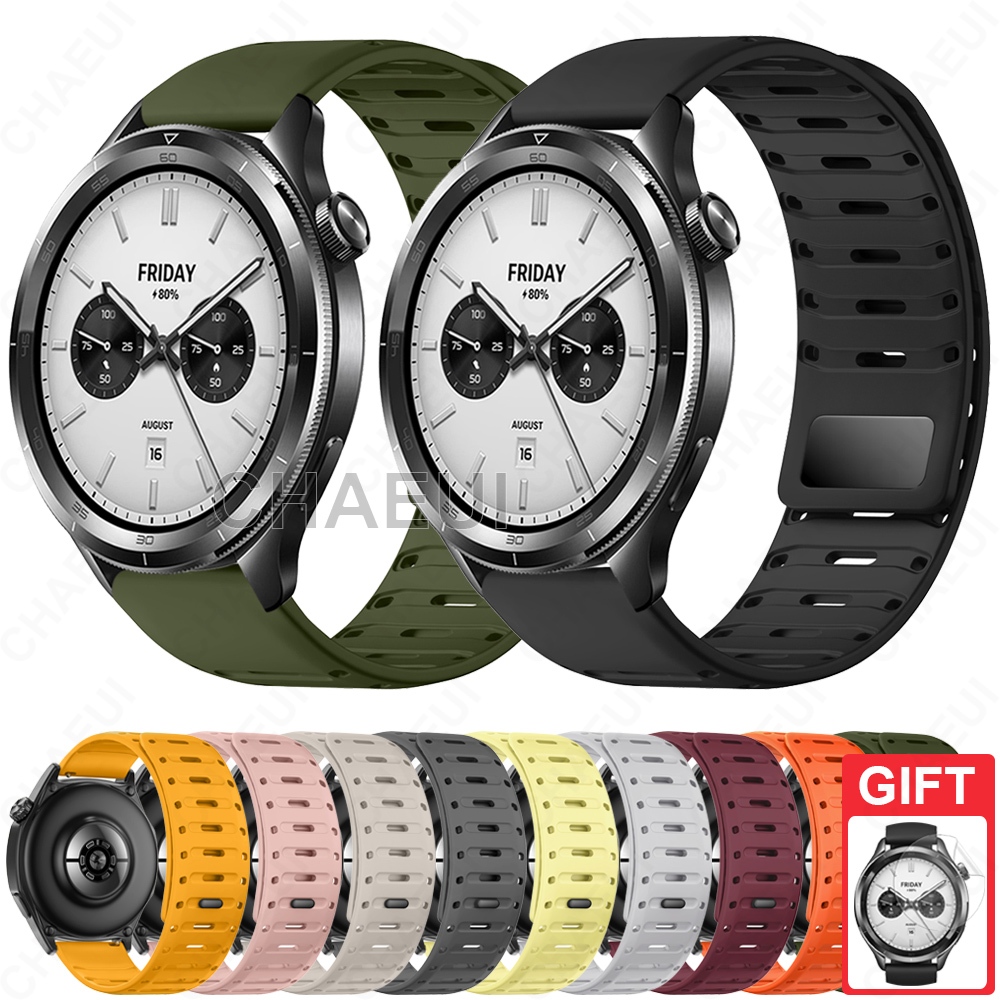 สร้อยข้อมือซิลิโคนสายรัดแม่เหล็กห่วงอุปกรณ์เสริมสําหรับ Xiaomi Watch 5 / S4 / S3 / 2 Pro / S1 Active / S1 Pro / Mi Watch