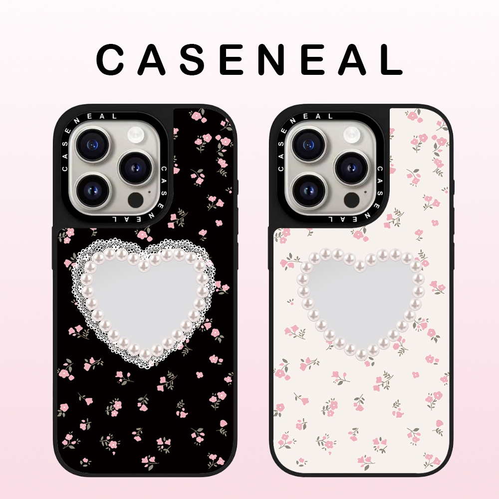 CASENEAL Pearl Love กระจกคุณภาพสูงเคสโทรศัพท์เหมาะสําหรับiPhone 17ProMax 17pro 17 air 16promax 16 15promax 15 14promax 13 13Promaxแฟชั่นAnti Drop Hard Case