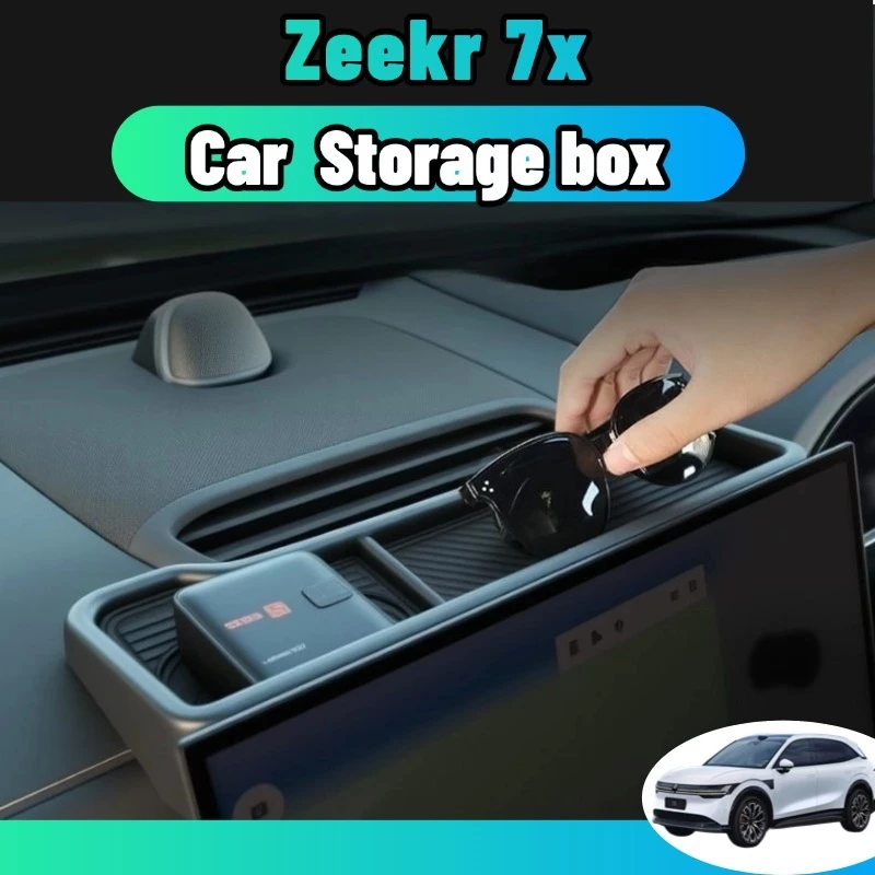 Zeekr 7x กล่องเก็บของ อุปกรณ์จัดระเบียบรถยนต์ กล่องถาดใส่ทิชชู่ กันลื่น ด้านหลังหน้าจอ อุปกรณ์เสริม สําหรับตกแต่งภายในรถยนต์ วัสดุซิลิโคน abs accessories