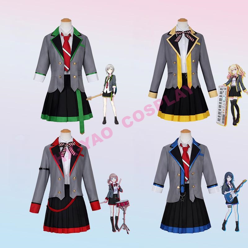 【HX-YAO】PJSK เครื่องแต่งกายเกมคอสเพลย์ Hinomori Shiho Mochizuki Honami Hoshino Ichika Tenma Saki cos