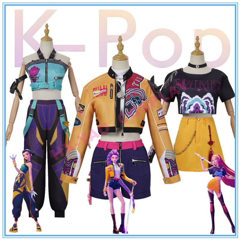 วันฮาโลวีนขายร้อน KPop Demon Hunters เครื่องแต่งกายคอสเพลย์ Rumi Zoey Mira เครื่องแต่งกายคอสเพลย์