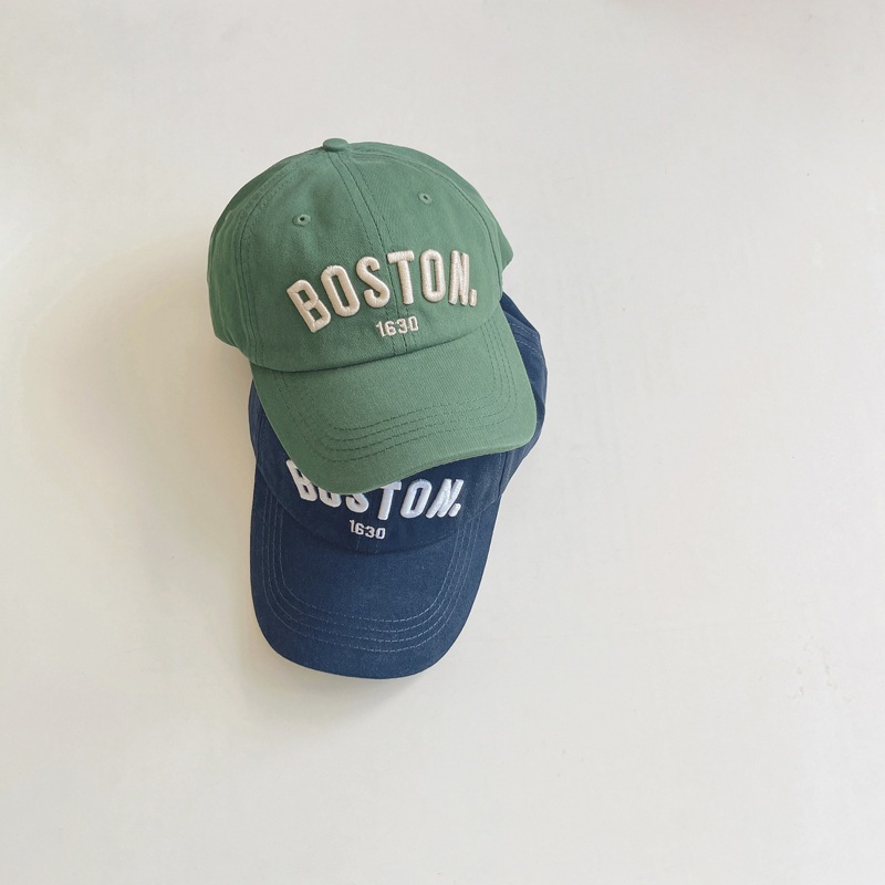 หมวกเบสบอลสไตล์เกาหลีแบบเรียบง่าย บอสตันปัก เหมาะสำหรับเด็กอายุ 2-8 ปี สวมใส่สบาย - รูปที่ 3