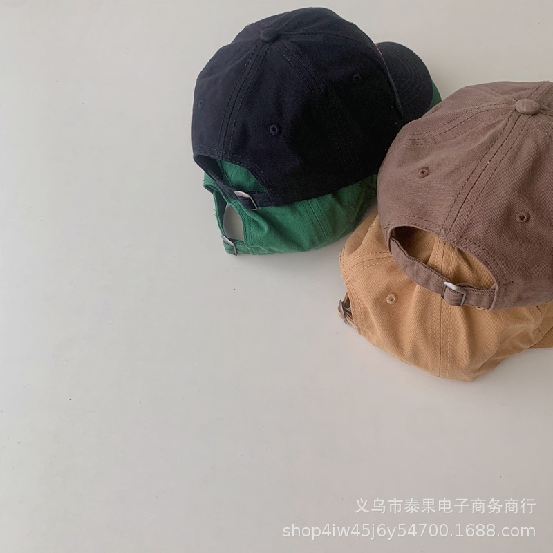 หมวกเบสบอลสไตล์เกาหลีแบบเรียบง่าย บอสตันปัก เหมาะสำหรับเด็กอายุ 2-8 ปี สวมใส่สบาย - รูปที่ 5