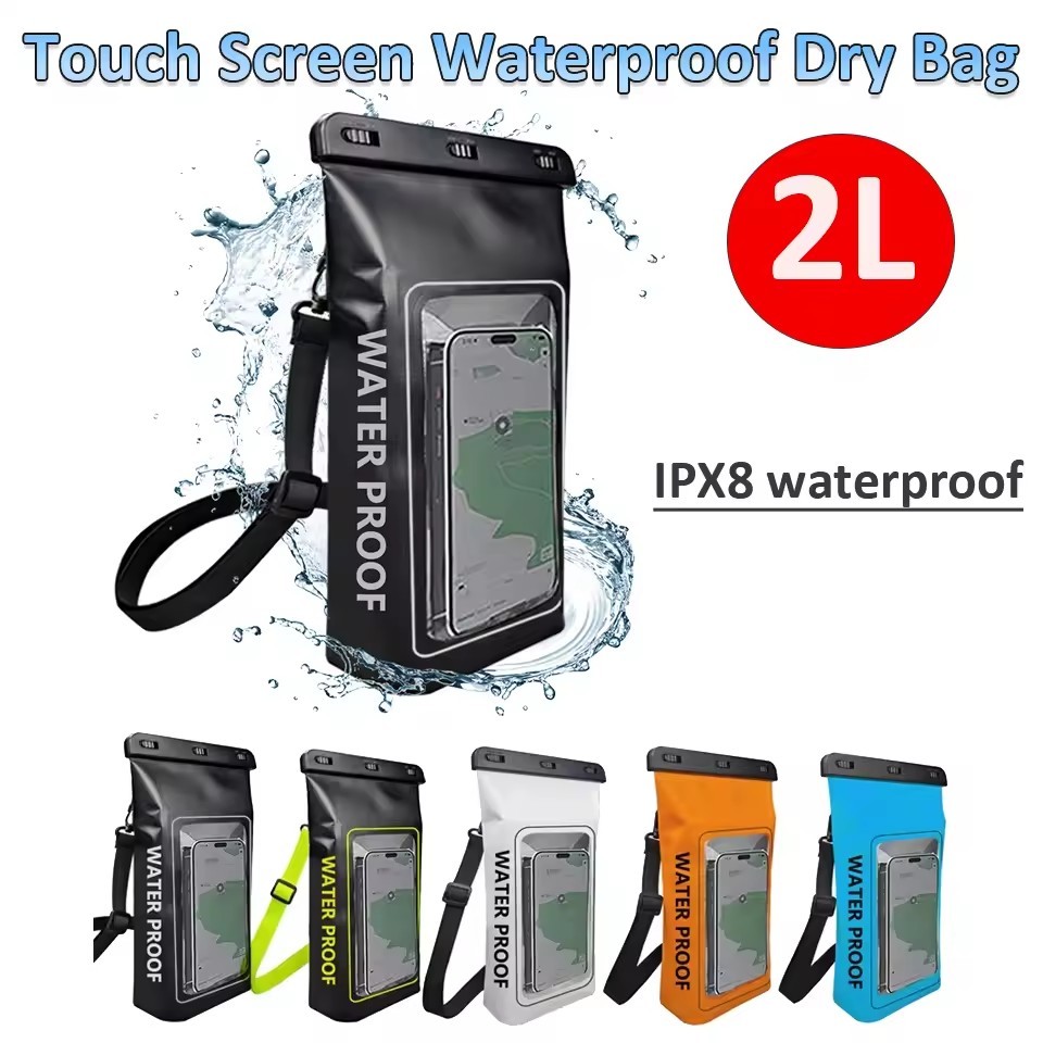 ไอพี68 กันน้ําแห้งกระเป๋า,2ล-ม้วนด้านบนกันน้ําสระว่ายน้ํากระเป๋า,แห้งกระเป๋าสําหรับพายเรือคายัค,กันน้ําขนาดใหญ่กันน้ําโทรศัพท์กระเป๋า,เรือและเรือคายัคอุปกรณ์ตั้งแค