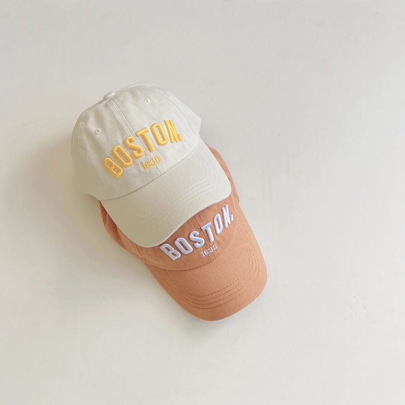 หมวกเบสบอลสไตล์เกาหลีแบบเรียบง่าย บอสตันปัก เหมาะสำหรับเด็กอายุ 2-8 ปี สวมใส่สบาย - รูปที่ 4