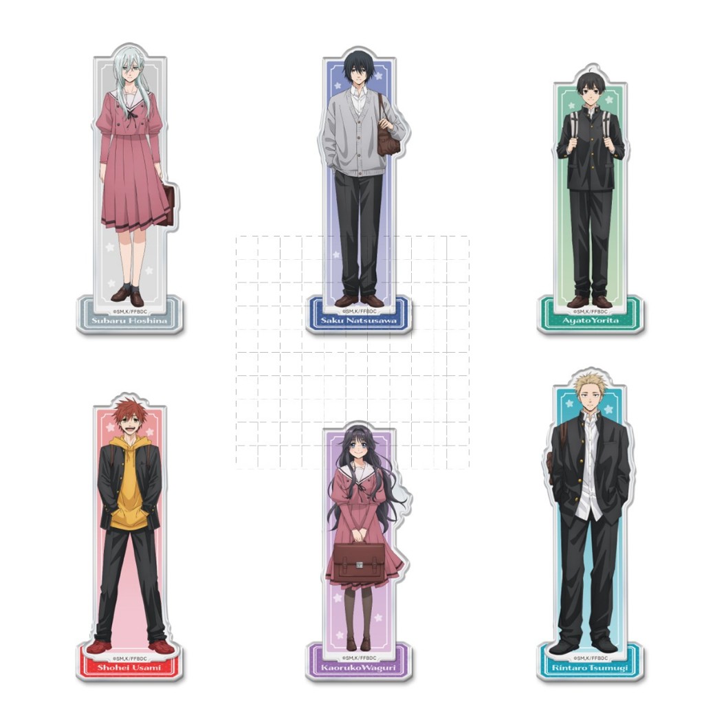 อะนิเมะ ดอกไม้หอม Blooms พร้อม Dignity Q Ver.Tsumugi Rintaro Waguri Kaoruko อะคริลิครูปขาตั้ง