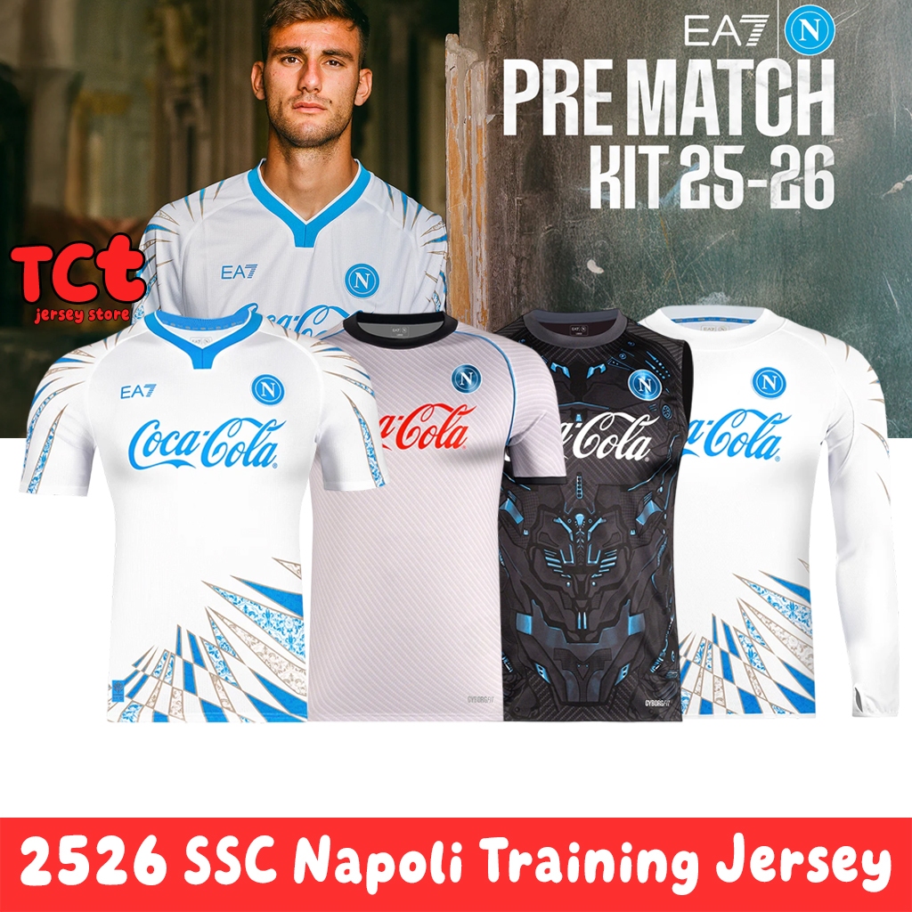 เสื้อฝึกซ้อมทีม SSC Napoli ฤดูกาล 25/26 รุ่นแฟนคลับสำหรับผู้ชาย คุณภาพสูง