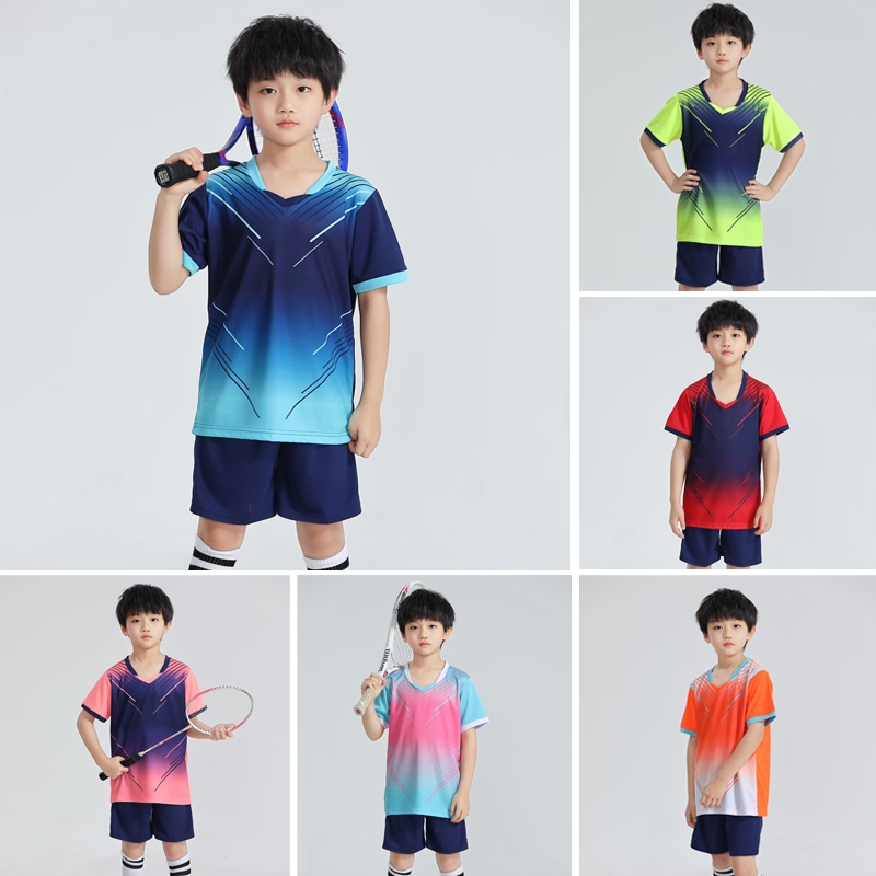 ชุดกีฬาเด็ก 6 สี สำหรับเด็กชายและหญิง พร้อมสวมใส่เล่นฟุตบอลและแบดมินตัน