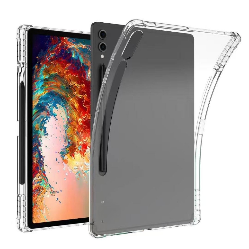SAMSUNG สําหรับSamsung Galaxy Tab S10FE Tab S10 Lite Tab S9 FE S9 Fe + เสริมมุมโปร่งใสTPUฝาครอบป้องกันปกหลังGalaxy Tab S11 Ultra S7FEพร้อมSผู้ถือปากกากรณีใส