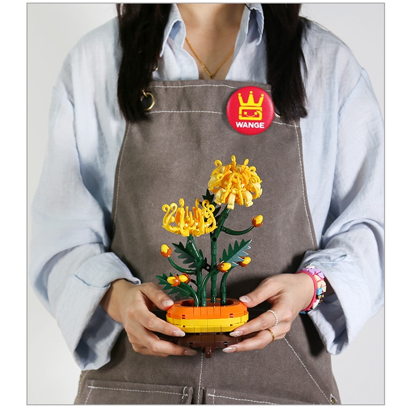 พลัม, กล้วยไม้, ไม้ไผ่และเบญจมาศกระถางบล็อกตัวต่อสําหรับเด็กชายและเด็กหญิงเป็นของขวัญของเล่น(ไม่มีกล่อง) - รูปที่ 7