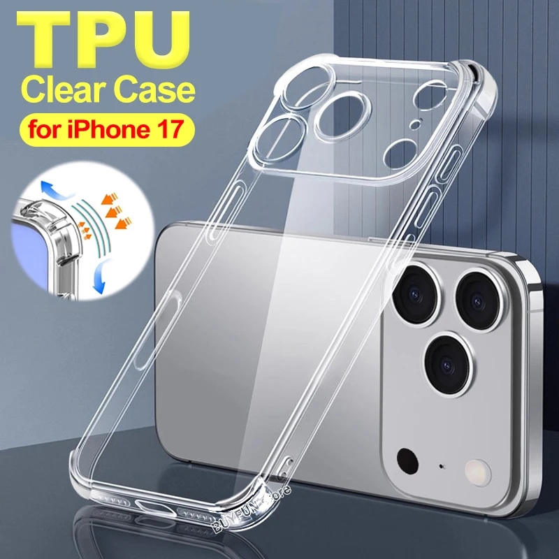 Clear Air-bags Soft Shockproof Case For iPhone 16e ifon 16E ifon16 E 6.1" 5G Anti-knock Protect Cove
