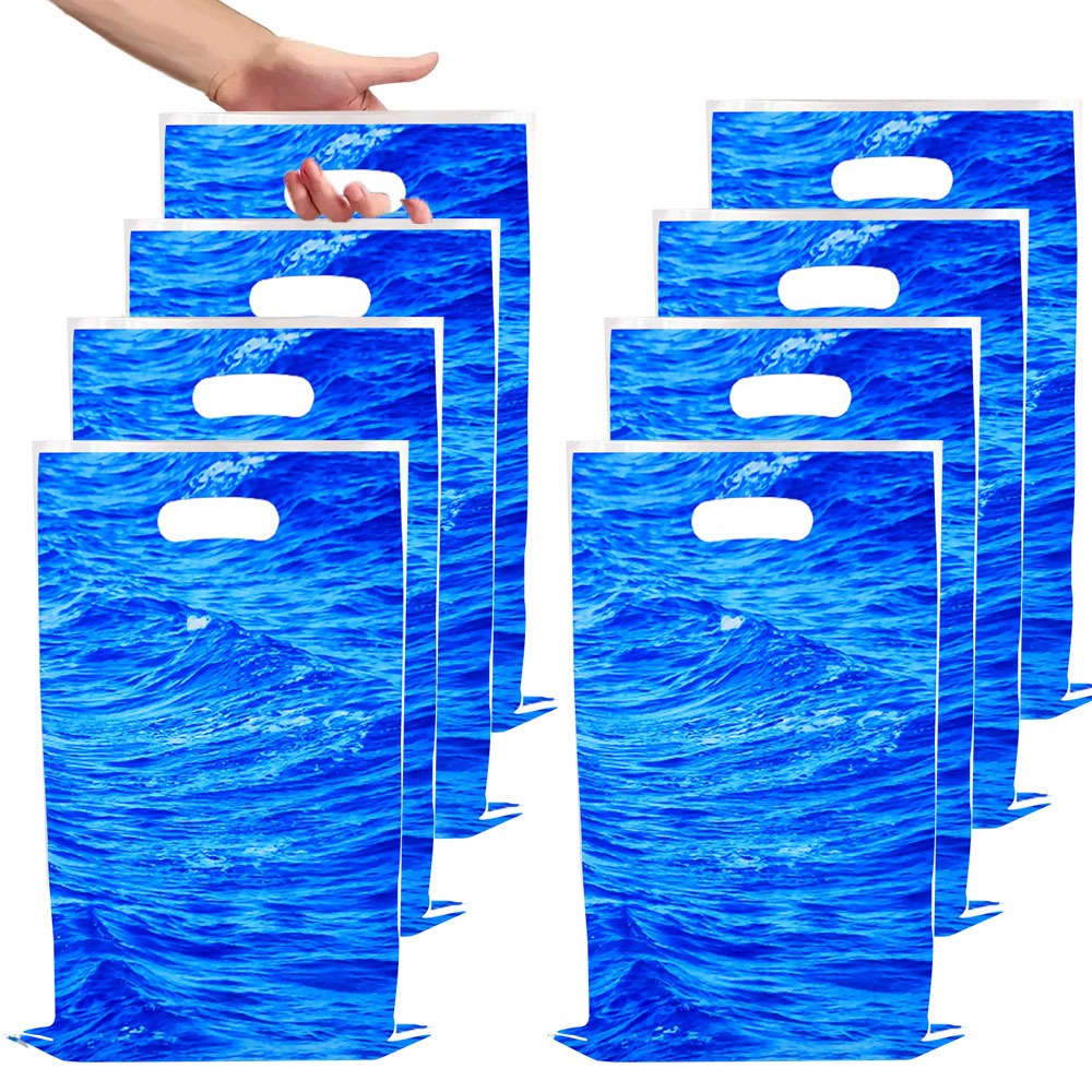 10-40pcs Ocean Waves Party พลาสติก Goodie กระเป๋า Loot กระเป๋า Ocean Waves Candy กระเป๋าสําหรับงานแต