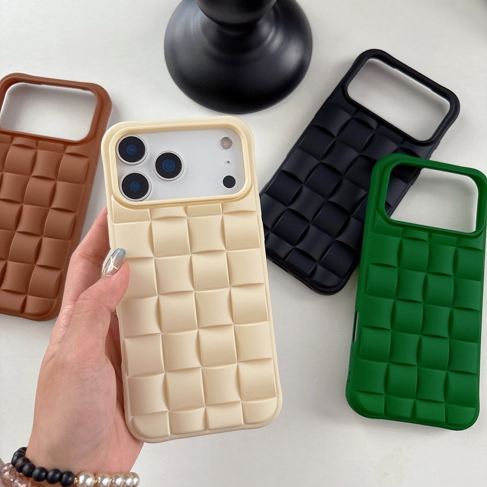 3D รูปแบบสานกันกระแทกสําหรับ For iPhone Air 11 12 13 14 15 16 17 18 Pro Max กรณีซิลิโคนนุ่ม Elegant Cover