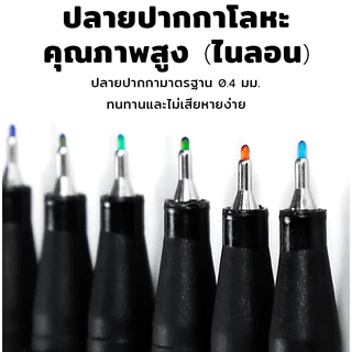 Mizoo ปากกาไลน์เนอร์ตัดเส้นหลายสี 0.4มม. liner ปากกาเจล หมึกดำ กันน้ำ งานศิลปะ การเรียน