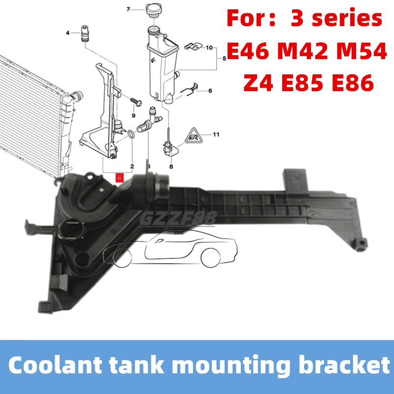 ขายึดหม้อน้ํา Coolant สําหรับ: BMW 3 series E46 330 Z4 E85 E86 17111436251 12006007001