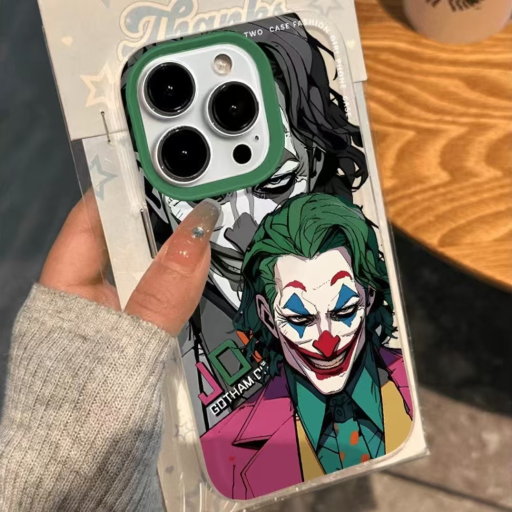 สีเขียว Joker สําหรับ iPhone 16Pro 13 ฝาครอบโทรศัพท์ 15Promax 14Promax กันกระแทก iPhone สําหรับ iPho
