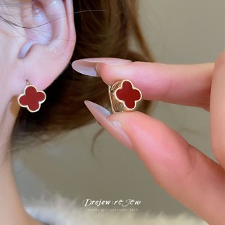 เดรช ดอกไม้เกาหลีที่เรียบง่ายหูหัวเข็มขัดแฟชั่นอารมณ์ต่างหู