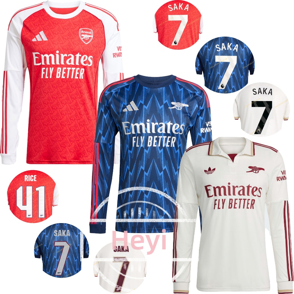 Long / แฟนๆ25/26 ARS ASL Home Away Third S-4XL เสื้อยืดยาว Man