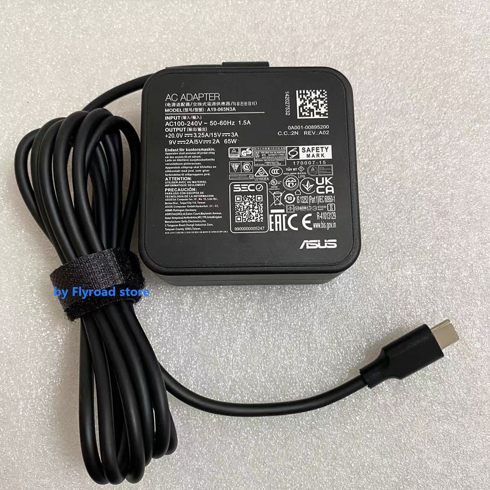 65W AC Power Adapter Charger สําหรับ Asus Zenbook 14 UM3402 UX3402 20V 3.25A Type-C
