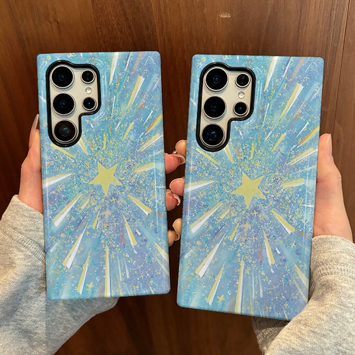 เคสป้องกันสองในหนึ่งเดียวลายดาวสร้างสรรค์เหมาะสําหรับ Samsung su22u s23 plus s23FE s24 s25 plus A55 