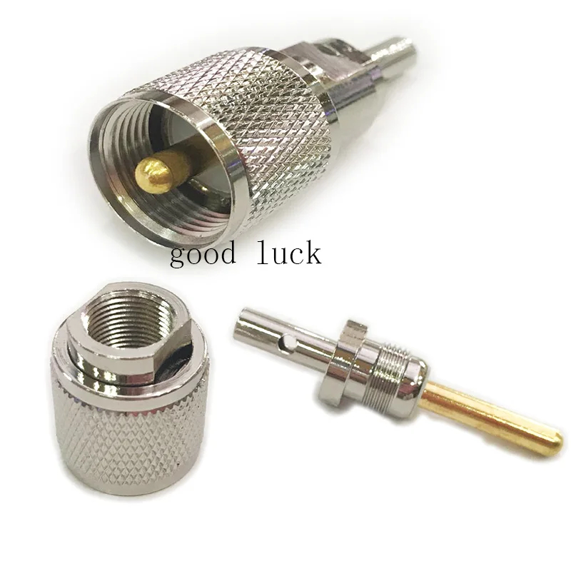 2 ชิ้นยาว UHF PL259 ชาย Crimp Connector สําหรับ RG405 RG316 Coax Pigtial สาย RF ทองแดง Connector