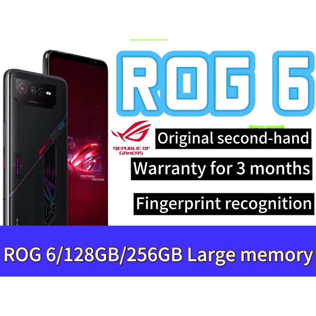 ROG phone 6 Rog6 Game Phone 256G 128G Gaming Smartphone มือสองสภาพดี